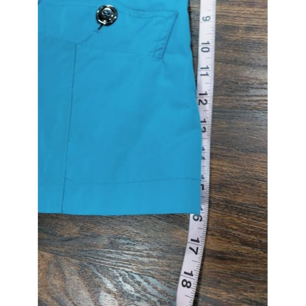 Talbots Spring Belted Trench Coat Teal Blue Women's Petite Size Medium - Picture 10 of 16